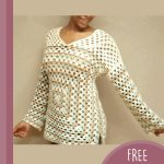 Easiest Granny Crochet Sweater, Crafted in cream with pastel accents || thecrochetspace.com