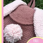 Easter Bunny Crochet Rucksack . Close up of ears and bob tail || thecrochetspace.com