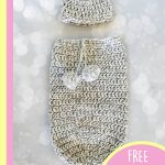 Cuddly Crochet Cocoon Set. Crafted in a variegated yarn. Hat and cocoon || thecrochetspace.com
