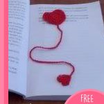 Easy Crocheted Heart Bookmark. Red mini heart on the end of a red crocheted cord || thecrochetspace.com