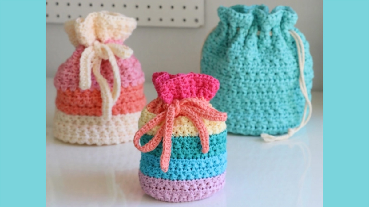 Easy Drawstring Crochet Bag