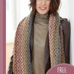 Easy Granny Crochet Scarf. Multicolored, earth toned, striped scarf || thecrochetspace.com