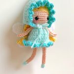 Fairie Pixie Crochet Doll. Fairie in blue hat, dress and wings || thecrochetspace.com