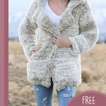 Faux Fur Crochet Jacket. Jacket held closed and hand on hip || thecrochetspace.com