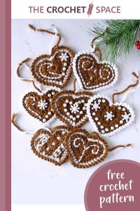 festive crochet ginger hearts || editor