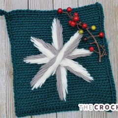 Festive Star Crochet Square || The Crochet Space