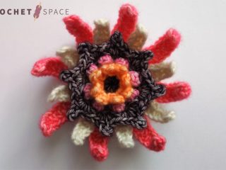 Floral Party Crocheted Flower || thecrochetspace.com