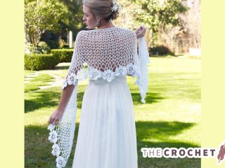 Flowery Bridal Crochet Shawl