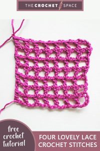 four lovely lace crochet stitches part 7 || editor