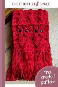 owl crocheted cable scarf || editor