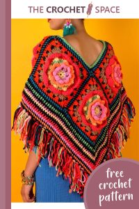 frida flower crocheted poncho || editor