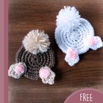 Fun Crochet Bunny Coasters. Rear of a bunny x2 || thecrochetspace.com