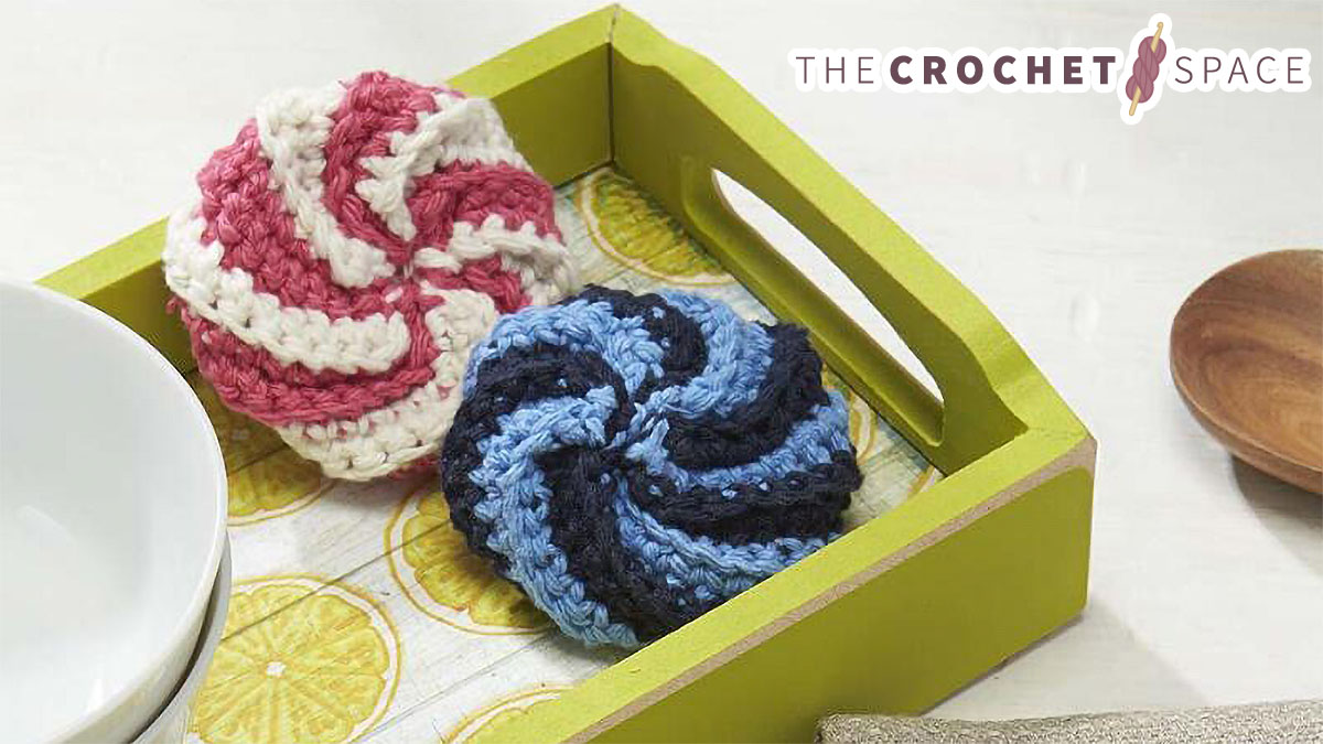 fun crocheted spiral scrubby || editor