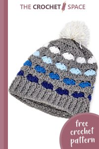 fun striping shells crocheted hat || editor