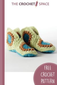 funky crocheted granny slippers || editor