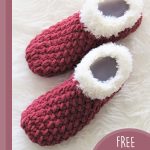 Fur Lined Crochet Slippers. One pair of fur lined slippers crafted in red || thecrochetspace.com