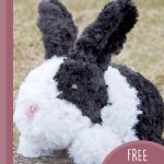 Furry Amigurumi Bunny Rabbit. Large black and white faux fur rabbit || thecrochetspace.com