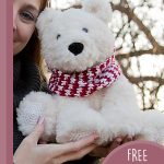Furry Amigurumi Polar Bear. Woman holding bear in her arms || thecrochetspace.com