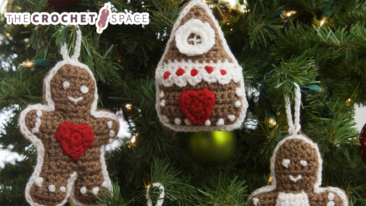 gingerbread crocheted tree ornaments | the crochet space