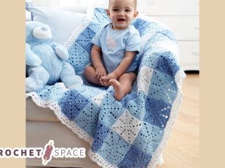 Gingham Crocheted Baby Blanket