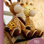 Gorgeous Huggable Amigurumi Giraffe. 2x giraffe. I with lemon face and 1x with brown face || thecrochetspace.com