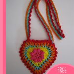 Grandma's Crochet Heart. 2x hearts joined to create a bag with a shoulder strap || thecrochetspace.com
