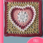 Grandma's Crochet Heart. 1x graany square in pinks and beige || thecrochetspace.com
