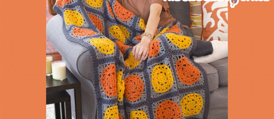 Halloween Pumpkin Crochet Throw  [FREE Crochet Pattern]