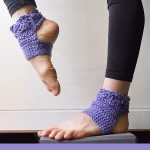 Harmony Crocheted Yoga Socks. Doing excercises || thecrochetspace.com