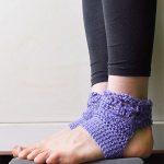 Harmony Crocheted Yoga Socks. Standing with feet together. Crafted in purple yarn || thecrochetspace.com