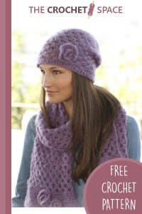 hazel crocheted scarf and hat set || editor