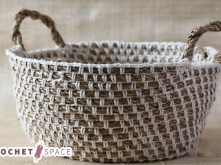 Hemp Crochet Utility Basket || thecrochetspace.com