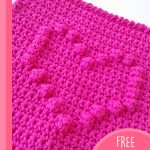 Hotel Heart Breaker Crochet Dishcloth. Fuchsia Pink dishcloth || thecrochetspace.com
