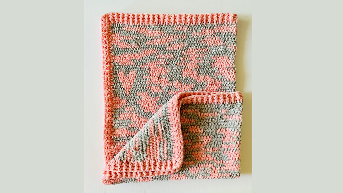 Improv Clouds Speckled Crochet Blanket