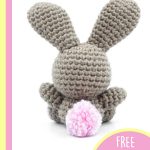 Irresistibly Cute Crocheted Bunny. View of the back of the bunny || thecrochetspace.com