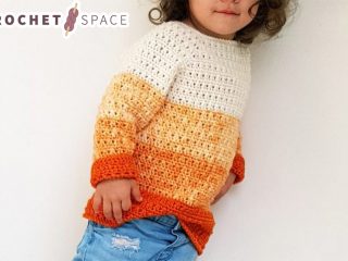 Kiddies Pumpkin Crochet Sweater | thecrochetspace.com