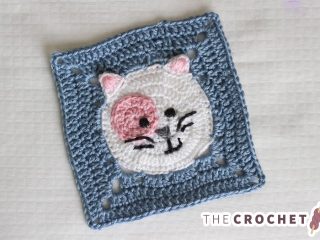 Kitty Cat Crocheted Granny Square || thecrochetspace.com