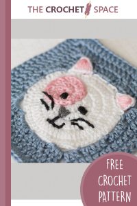 kitty cat crocheted granny square || editor