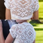 Lacy Crochet Bridal Shrug. Double image top and bottom. back of shrug || thecrochetspace.com