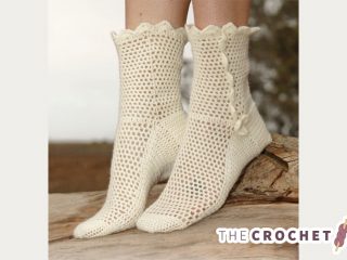 Lisbeth Crocheted Lace Socks