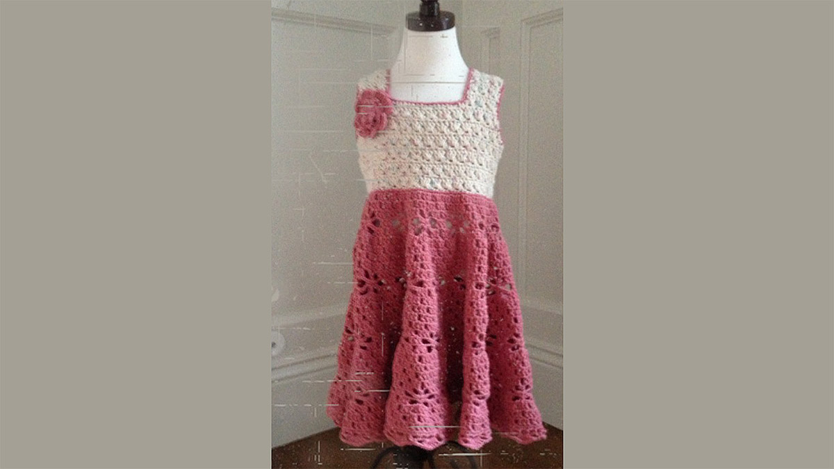 little girl crocheted vintage dress || editor