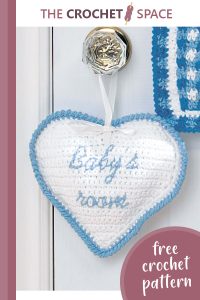 lovely crocheted baby’s room sign || editor