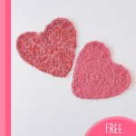 Lovely Hearts Crocheted Scrubby. 2x scrubby hearts || thecrochetspace.com