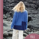 Lovely Lisbeth Crochet Sweater. Rear view of sweater crafted in 2x blue || thecrochetspace.com