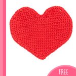 Loving Hearts Crochet Dishcloth. Red Heart || thecrochetspace.com