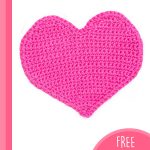 Loving Hearts Crochet Dishcloth. Fuchsia pink heart || thecrochetspace.com