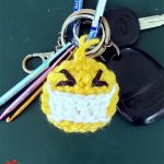 Mask Up Crochet Ornament. Hanging on a keychain || thecrochetspace.com
