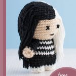 Mini Crochet Gothic Doll. The side view of this doll, revealing her darker side || thecrochetspace.com