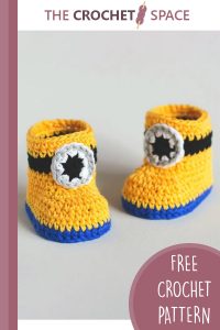 minion inspired crochet baby booties || editor