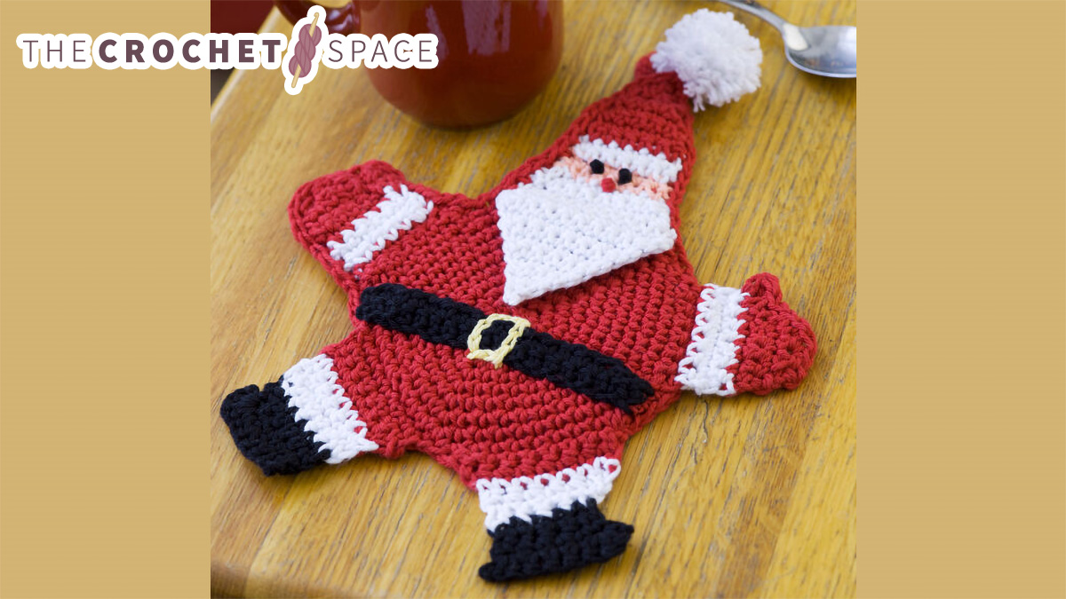 Mr Claus Crocheted Potholder || thecrochetspace.com